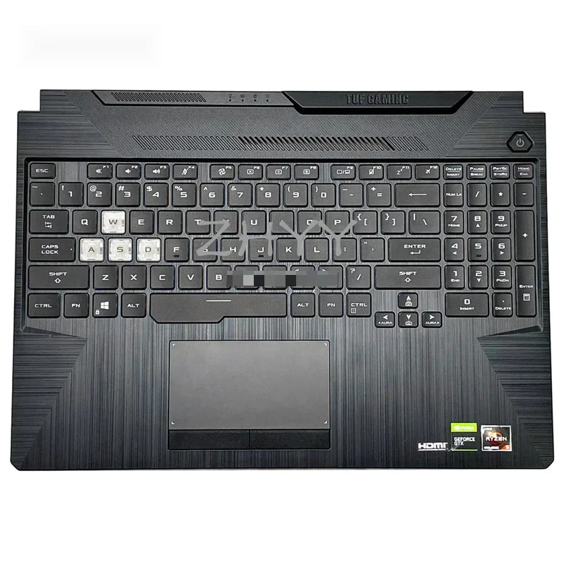 Ноутбук для ASUS FA506 FX506 FA506U FX506U, верхний верхний чехол с упором для рук и клавиатурой с подсветкой 3BBKXTAJN00 Ноутбук для ASUS FA506 FX506 FA506U FX506U, верхний верхний чехол с упором для рук и клавиатурой с подсветкой 3BBKXTAJN00