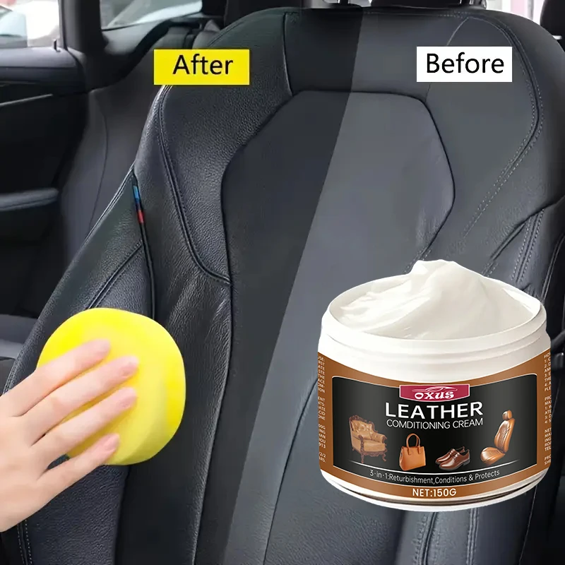 Crema acondicionadora de asiento de cuero para coche, restaurador de Interior de coche para sofá, bolso, chaqueta | Aceite para el cuidado de plástico y cuero, tratamiento nutritivo