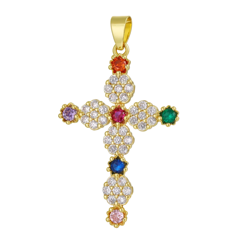 Juya 18K echt vergoldet kreative christliche Kreuz Charms für handgemachte Talisman Gebet religiöse Anhänger Schmuckherstellung – Detail 4