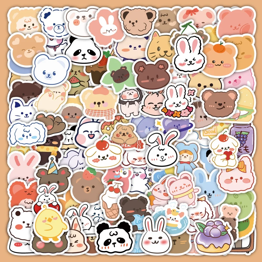 100 Stück niedliche Bären-Aufkleber, wasserfeste Vinyl-Aufkleber für Laptop-Wasserflaschen, Skateboard-Aufkleber, BulingBulingStickers Store