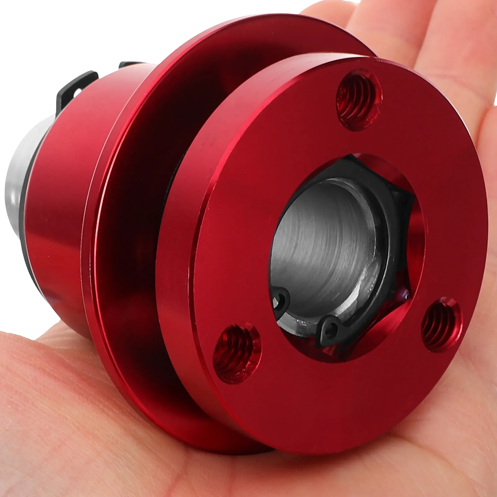 

Steering Wheel Quick Release 3-Hole Red Disconnect Adapter 360 Degree Rotation Universal Car Hub Kit Disassembly Tool