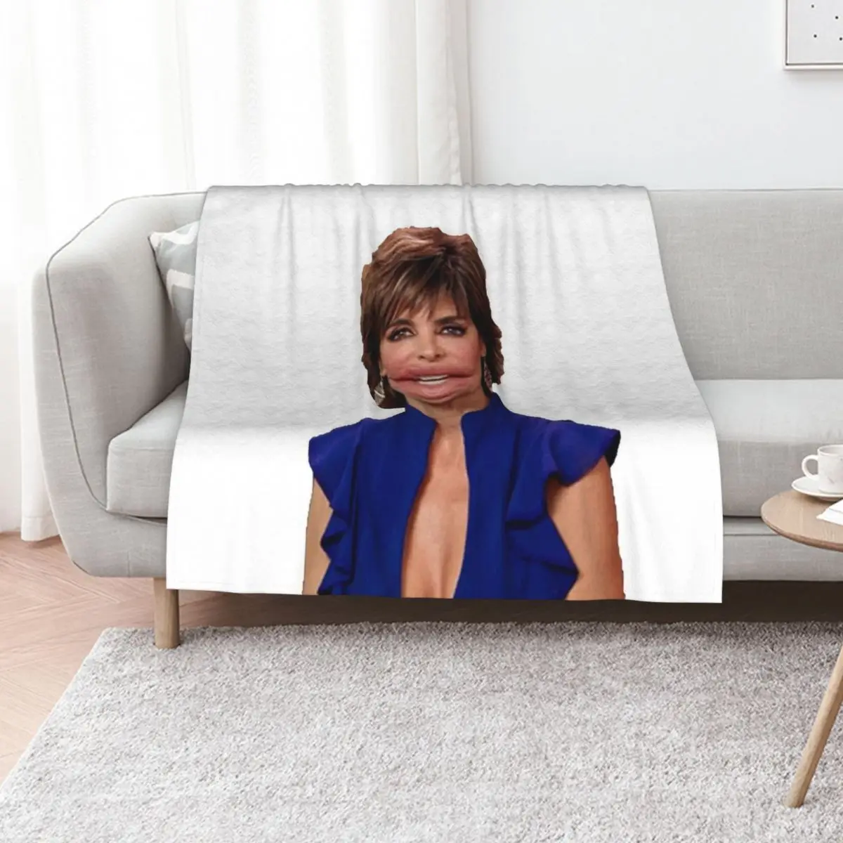 LISA RINNA big lips Throw Blanket Multi-Purpose Custom Bed linens Cute Plaid Kid'S Flannel Fabric Blankets