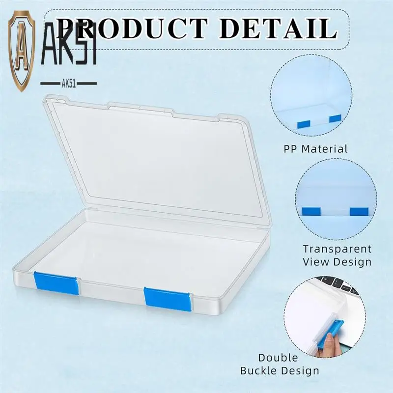 

AK51-6 Pcs Clear A4 File Box Document Plastic Storage Box Case Board Containers Magazine Protector File Holder With Buckle