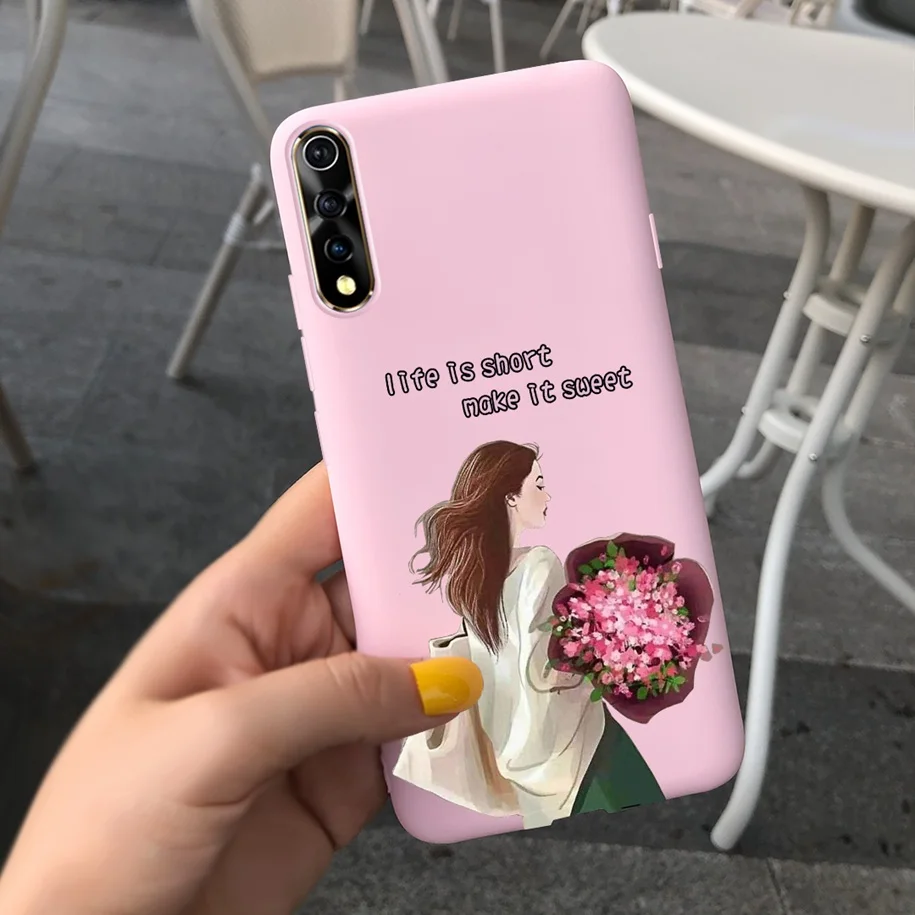 For Vivo S1 Case Global Phone Cover Lovely Cartoon Shockproof Silicone Back Funda For Vivo V17 Neo 1907 Y7S S 1 V17Neo Case Etui