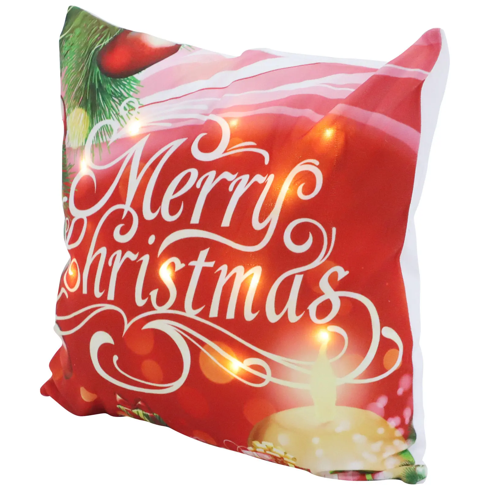 

Lighted Pillow Case Decorative Cushion Cover for Sofa Christmas Party 12V LED Linen Pillowcase Holiday Home Decor