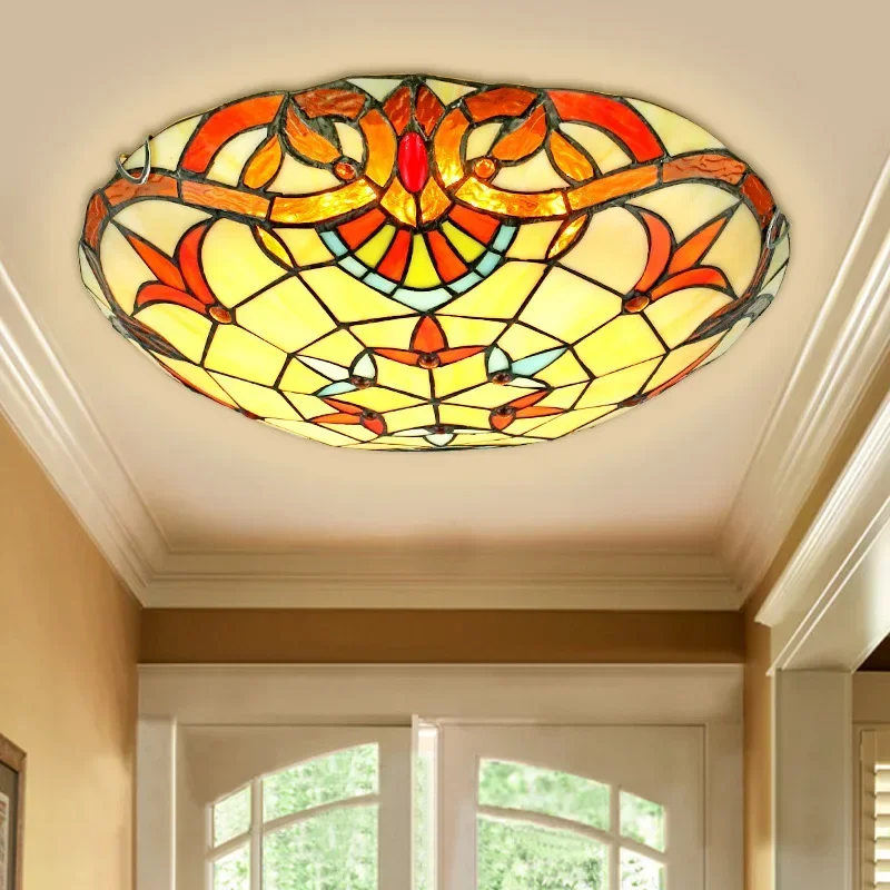 Baroque Ceiling Lights European Home Loft Decor for Living Room Tiffany Glass Lighting Kitchen Bedroom Lamp Fixtures Chandeliers