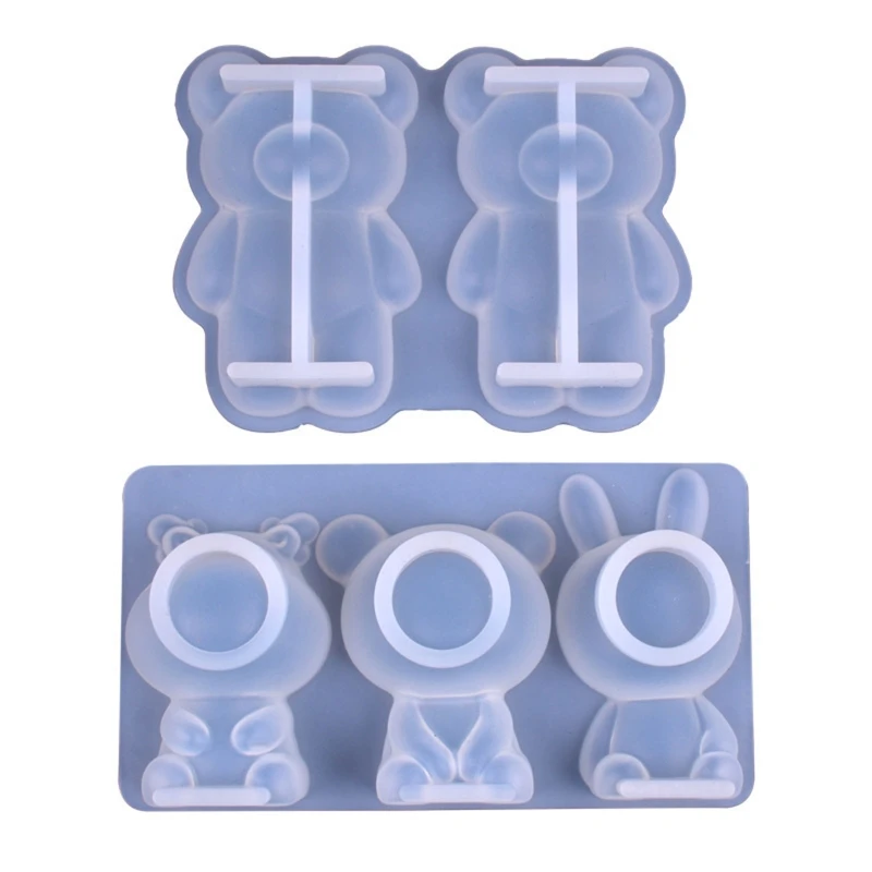 

3D Bear Shaped Molds DIY Scented Soap Plaster Making Mould Fondant Chocolate Cake Tools Ornaments Silicone Moulds N0HE