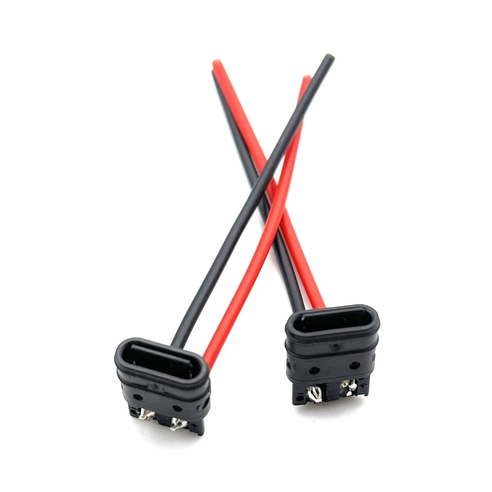 1-3PCS TYPE-C 2Pin Welding Cable Waterproof Socket Adapter Wire Fast Charging Interface USB3.1 Vertical Port with Wire Connector