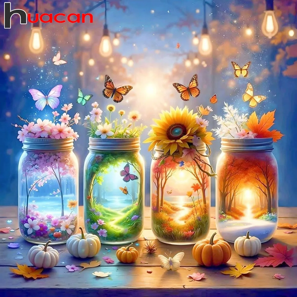 Huacan Schöne vier Jahreszeiten Ansicht Bild DIY Diamant Malerei 5D DIY voller Bohrer Diamant Mosaik neue Kollektion Home Decor