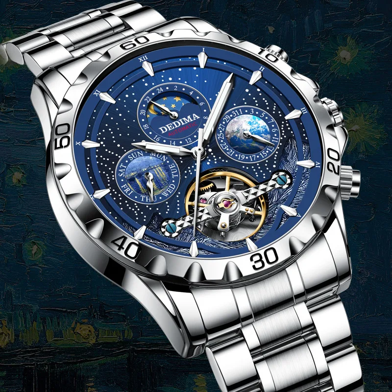 

The new fashionable Stellar Sea Luminous Waterproof Fully Automatic Tourbillon Mechanical Men's Watch