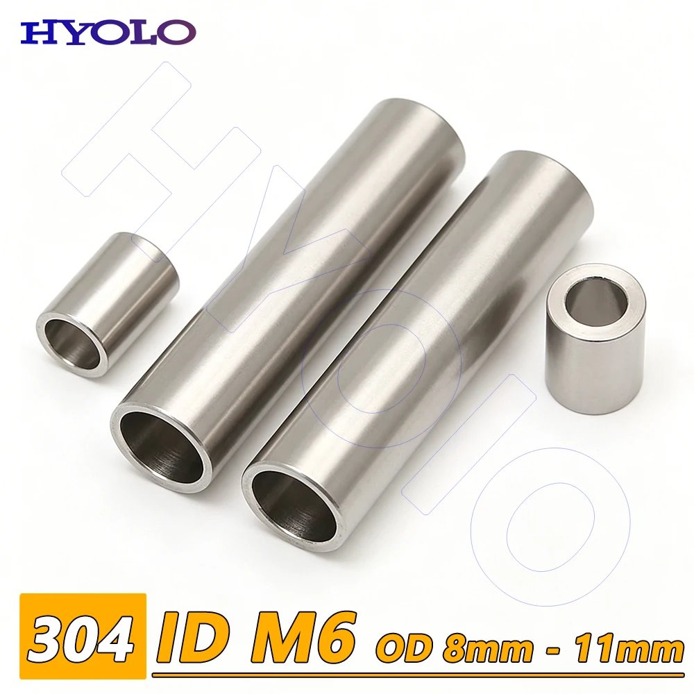 M6 304 Stainless Steel Bushing A2 Washer Round Hollow Unthreaded Stand-off Spacer Gasket Sleeve