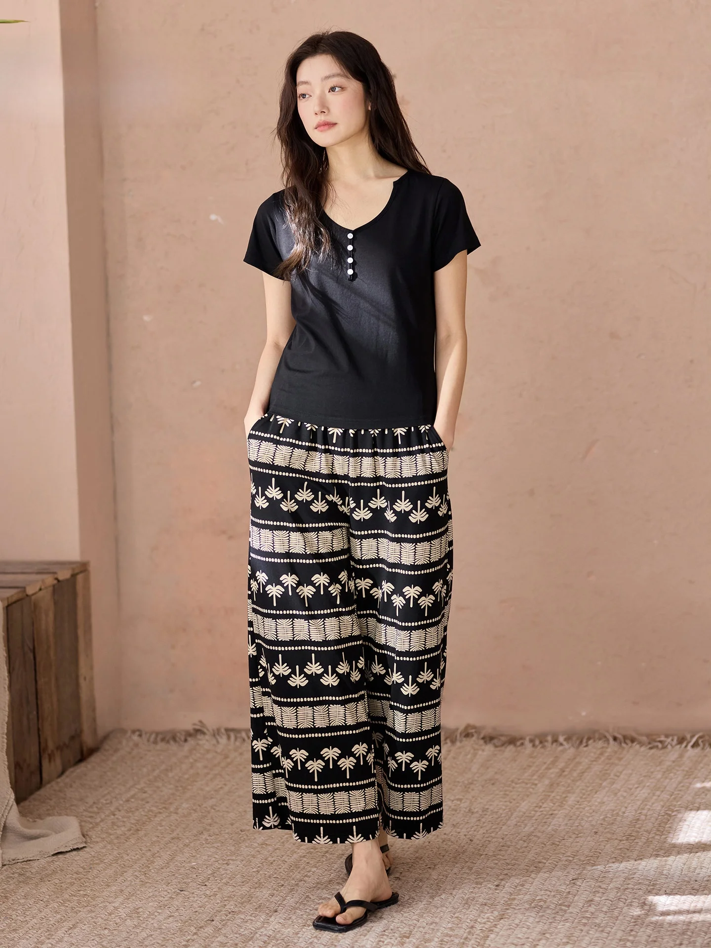 hua-xiaocai-conjunto-de-ropa-de-dormir-de-verano-para-mujer-pantalones-largos-de-algodon-modal-de-manga-corta-con-almohadilla-en-el-pecho-adecuados-para-exteriores-informales-para-el-hogar