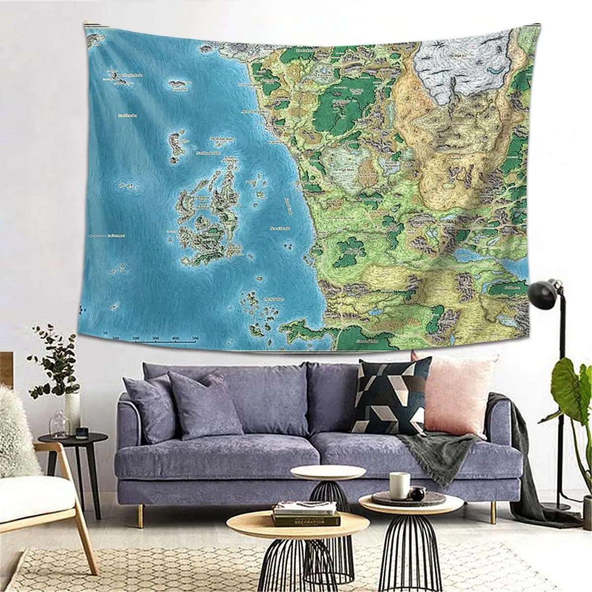 

Гобелен с картой Фееруна, декор, художественные эстетические гобелены для гостиной, спальни, дома, настенная ткань, настенная подвеска
