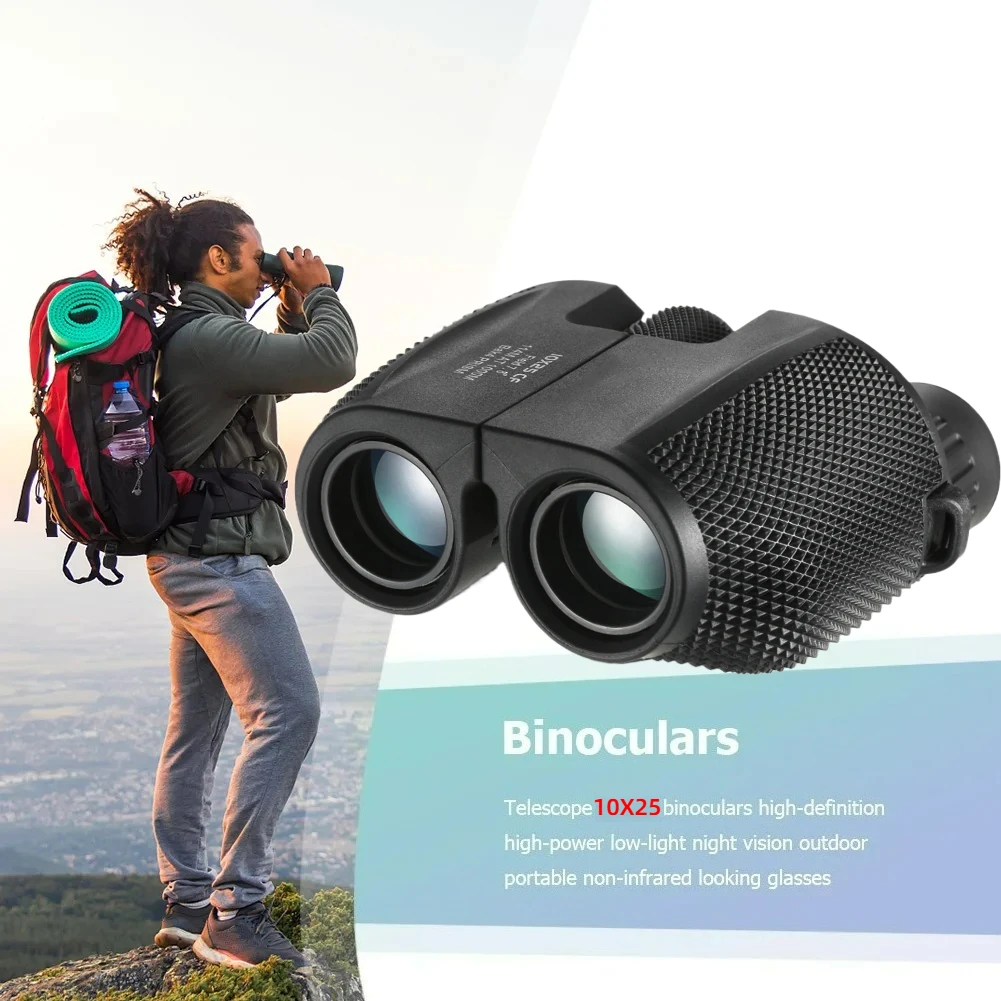 

НОВЫЙ Бинокль 10X25 HD, мини-портативный телескоп с покрытием BAK4 FMC, для наблюдения за птицами, охоты, путешествий, кемпинга, просмотра спортивных мероприятий