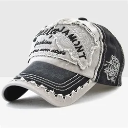 Trudnej sytuacji myte bawełniana czapka baseballowa wyszywany tygrys niestrukturalna czapka Patchwork kontrastowy kolor szyte czapka czapka typu Snapback