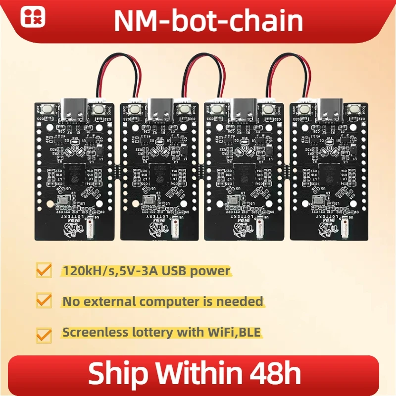 Nova corrente bot oficial NMMiner Lucky BTC Solo Lottery Miner para computador nerd 385KH/s * 8 maior corrente ESP32S3 um por um
