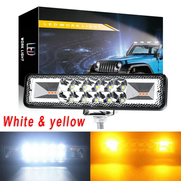 Bar Lampu Kerja Mobil 48W Lampu Kerja Strobo Bar Lampu LED untuk Jeep SUV Moto G3L2 Offroad 4X4 ATV Kendaraan Off-Road