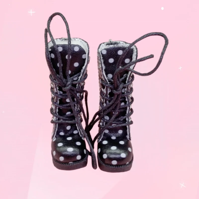 Tilda 3.2cm Doll Boots for Blythe Doll Toy,1/8 Mini Leather Dolls Shoes for Blyth Azone 1:6 Doll Casual Puppet Shoes Accessories