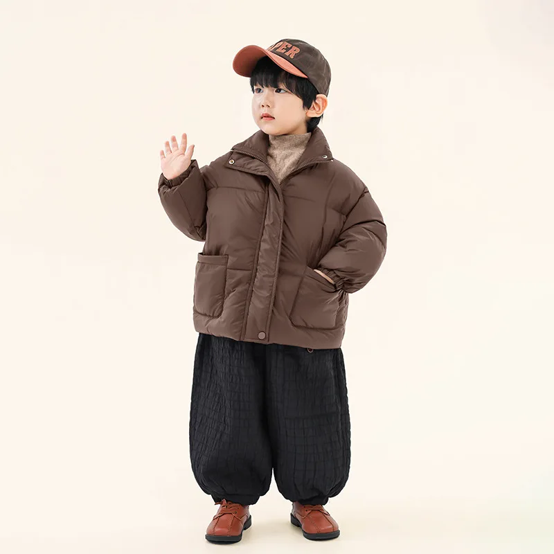 

Пуховик UNITIM для маленьких мальчиков, зима 2025 г., однотонные утепленные детские парки для маленьких мальчиков, пальто, теплая детская верхняя одежда для мальчиков-подростков, пальто
