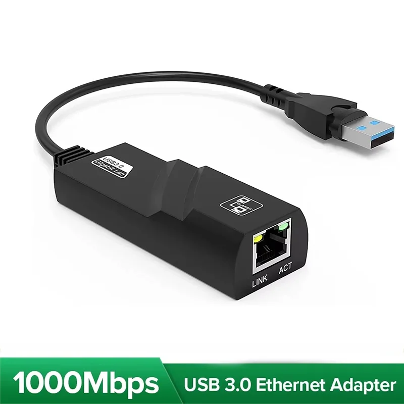 10/100/1000Mbps USB 3.0 Wired Type C to RJ45 Lan Ethernet Adapter RTL8188 Network Card For Macbook Windows 7/8/10/OS/XP Laptop