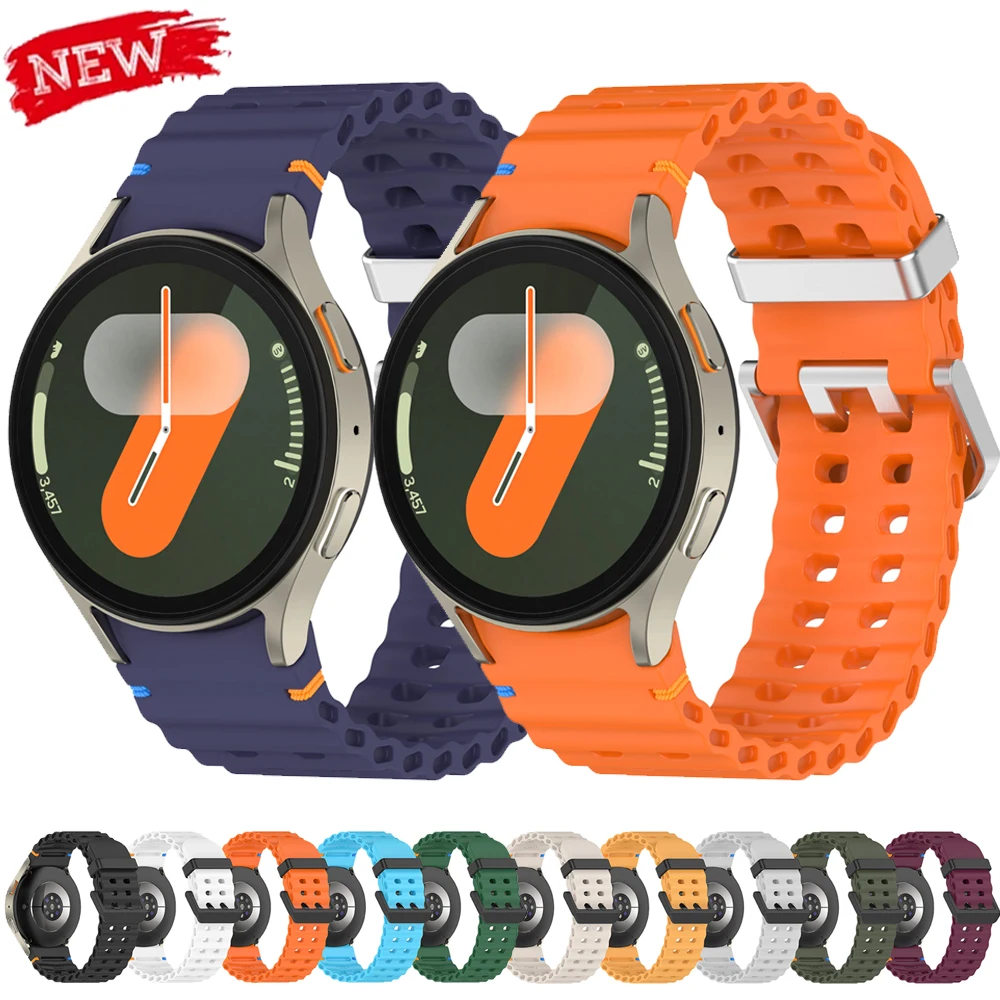 Silikonarmband für Samsung Galaxy Watch 7 6 5 4 40mm 44mm 5Pro 45mm Original-Armband für Galaxy Watch 6 Classic 43mm 47mm Band