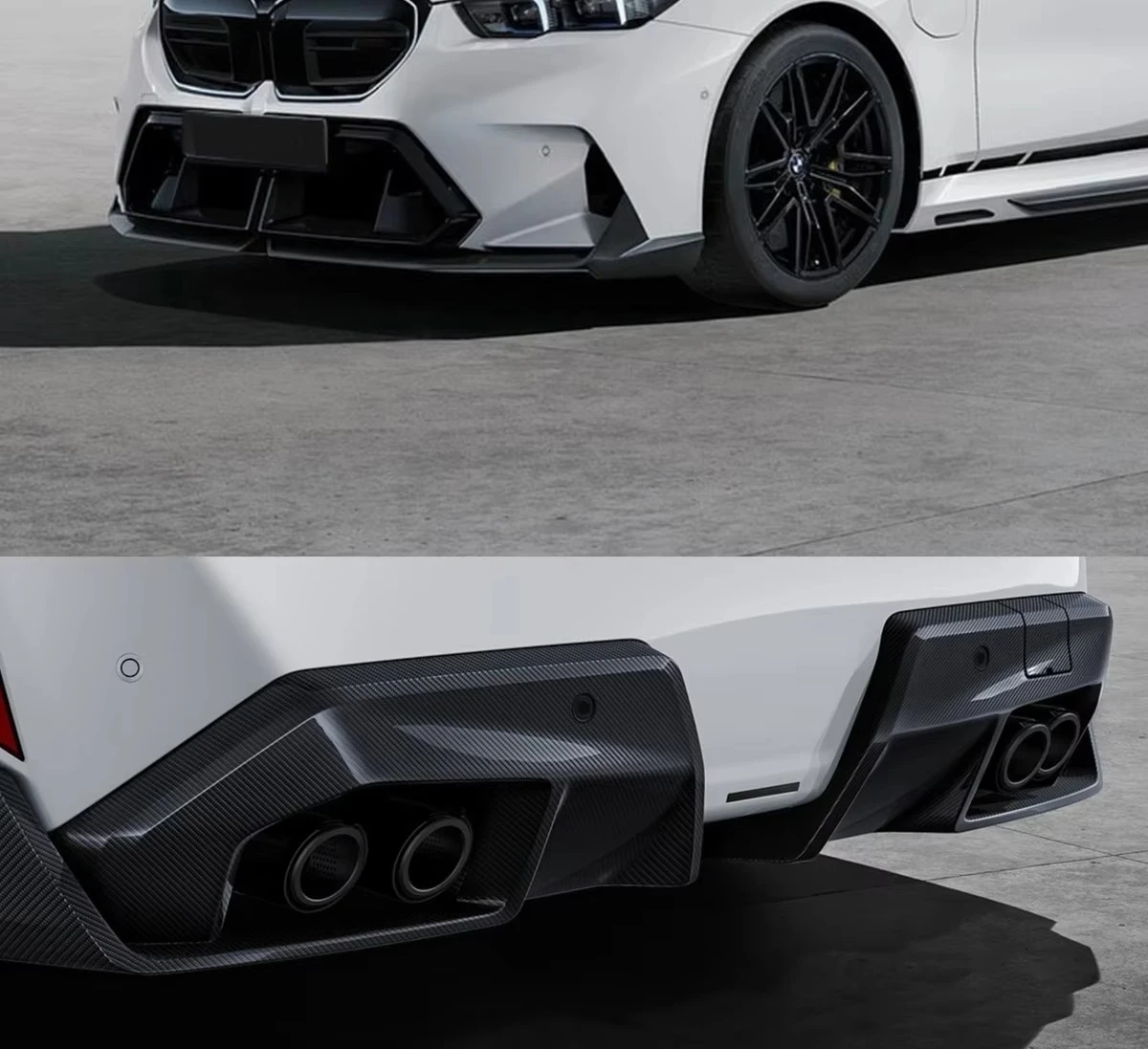 Hot selling：MP Style Dry Carbon Fiber Body Kit Rear Diffuser Side Skirts Front Lip Rear Spoiler for M5 G90 G99 4-Door 2025+