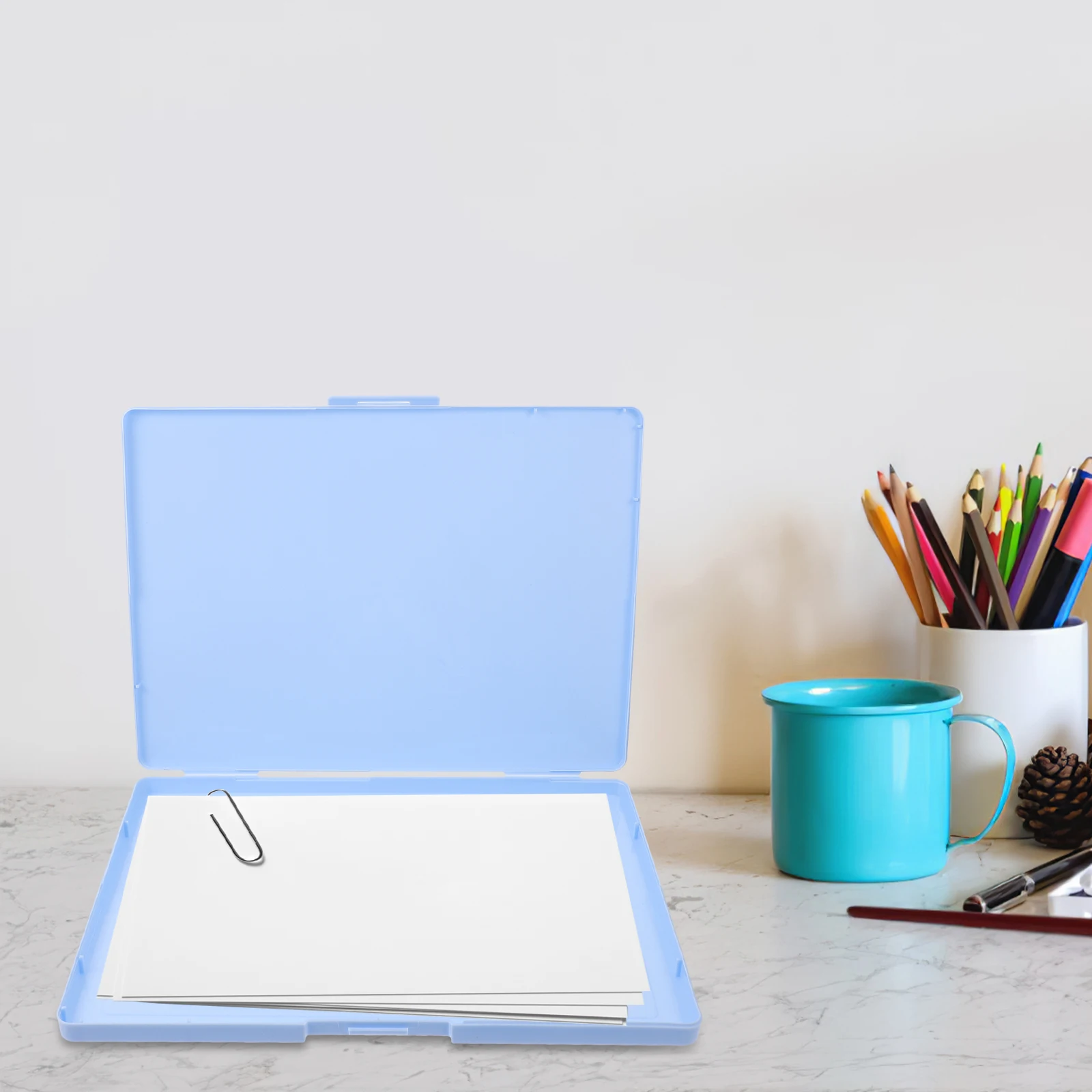Photo Organizer Plastic Business Card Holder Desk Portable Document Name Case Cards Storage Containers File Boxes
