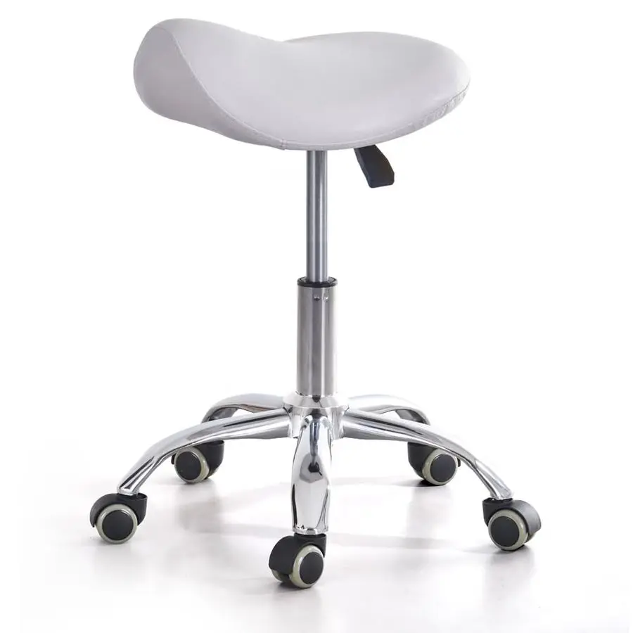 

Saddle Rolling Stool for Salon Office Bar Tattoo Lash Tech Manicure Kitchen Hygienic Home Eyelash Artist Spa Metal Stool with Wh