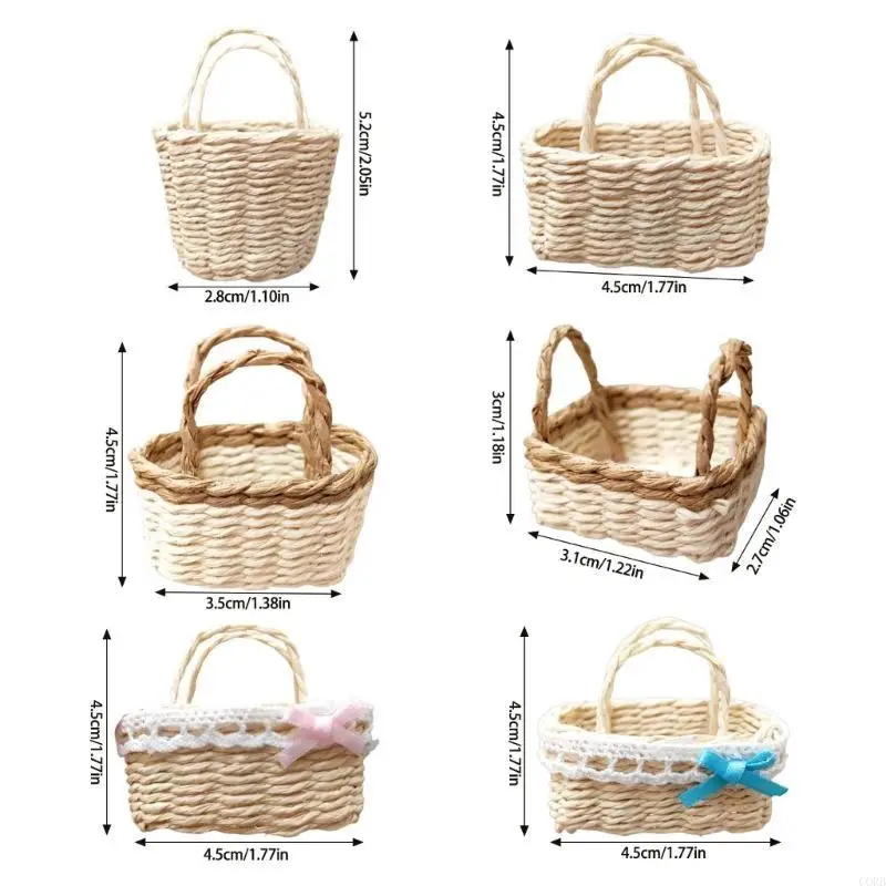 

Corb Realistic Mini Woven Basket для кукольных декоров и разыгрывает корзины для пикника для кукол.