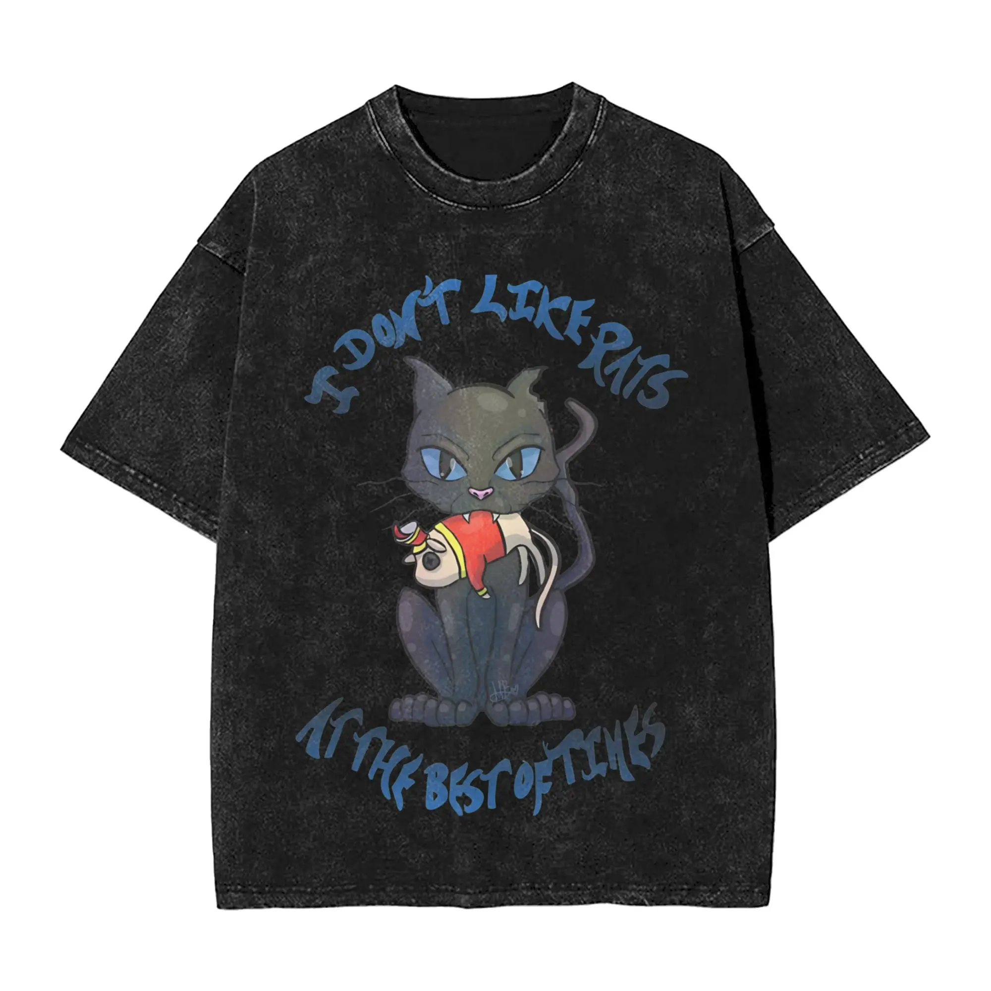 Camiseta para hombre, camisetas lavadas con gato Coraline, camisetas populares de verano, ropa de algodón de diseño Vintage, gran oferta