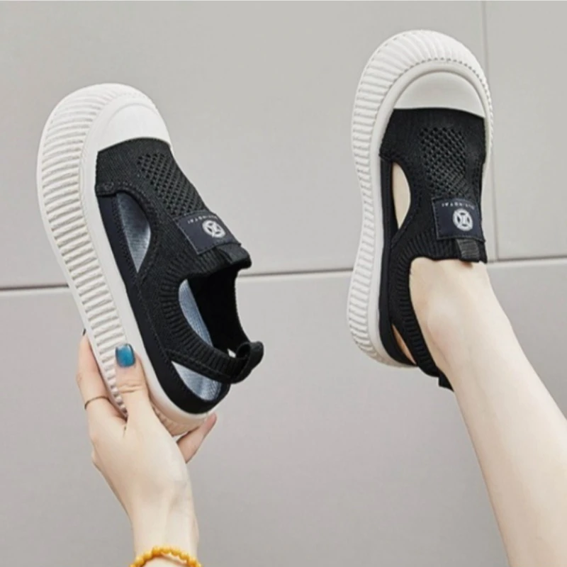

2025 Summer New Korean Version Cloth Shoes for Female Students Height Increasing Mesh Breathable Board Women Shoes Casual Shoes