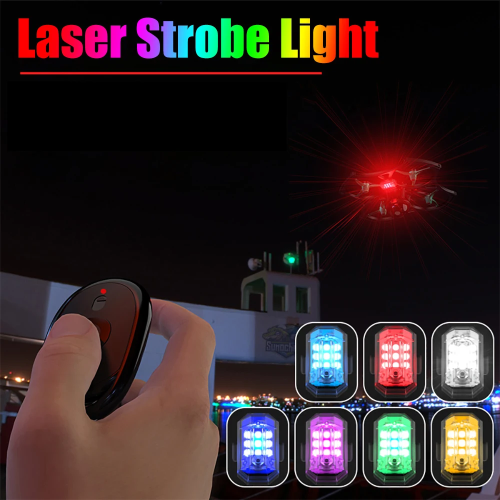 OKEEN RGB Motorcycle Anti-collision Warning Lights Universal LED Drone Mini Signal Light With Strobe Motorbike Indicator Lamp