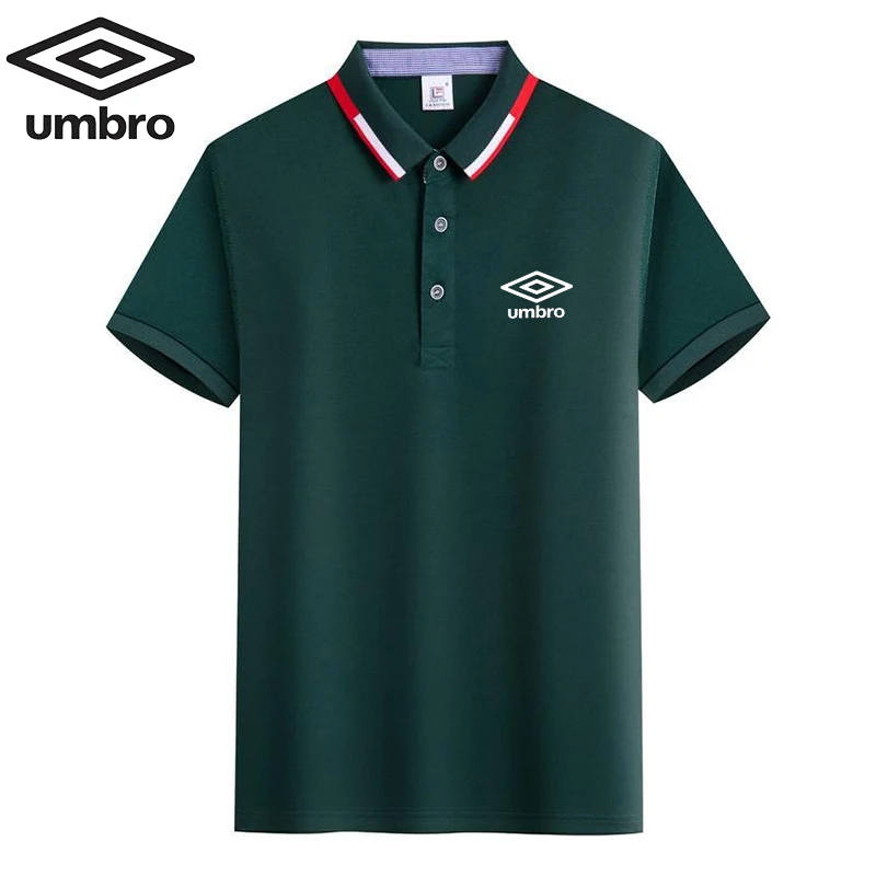 Embroidery Umbro Men's Breathable Polo Shirt Summer New Business Leisure High Quality Lapel Anti-shrink Polo Shirt for Men