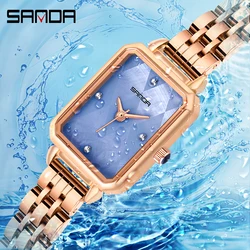 SANDA P1049 Retro Watch New Starry Sky Women's Watches Small Steel Dial Waterproof Fashionble Casual Ladies Quartz Wristwatches