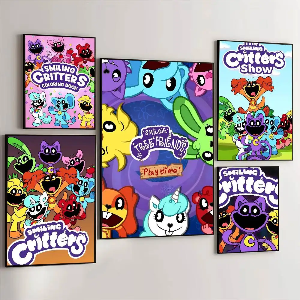 لعبة S-Smiling C-Critters ملصق فني ذاتي اللصق مقاوم للماء ورق ملصق مقهى بار ديكور جدران الغرفة
