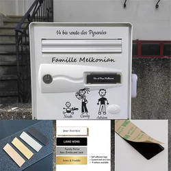 New Stainless Steel 7*2CM Personalized Logo Text Adhesive Mailbox Badge Family Engrave Custom Name Tag ID Door Double Sided Tape