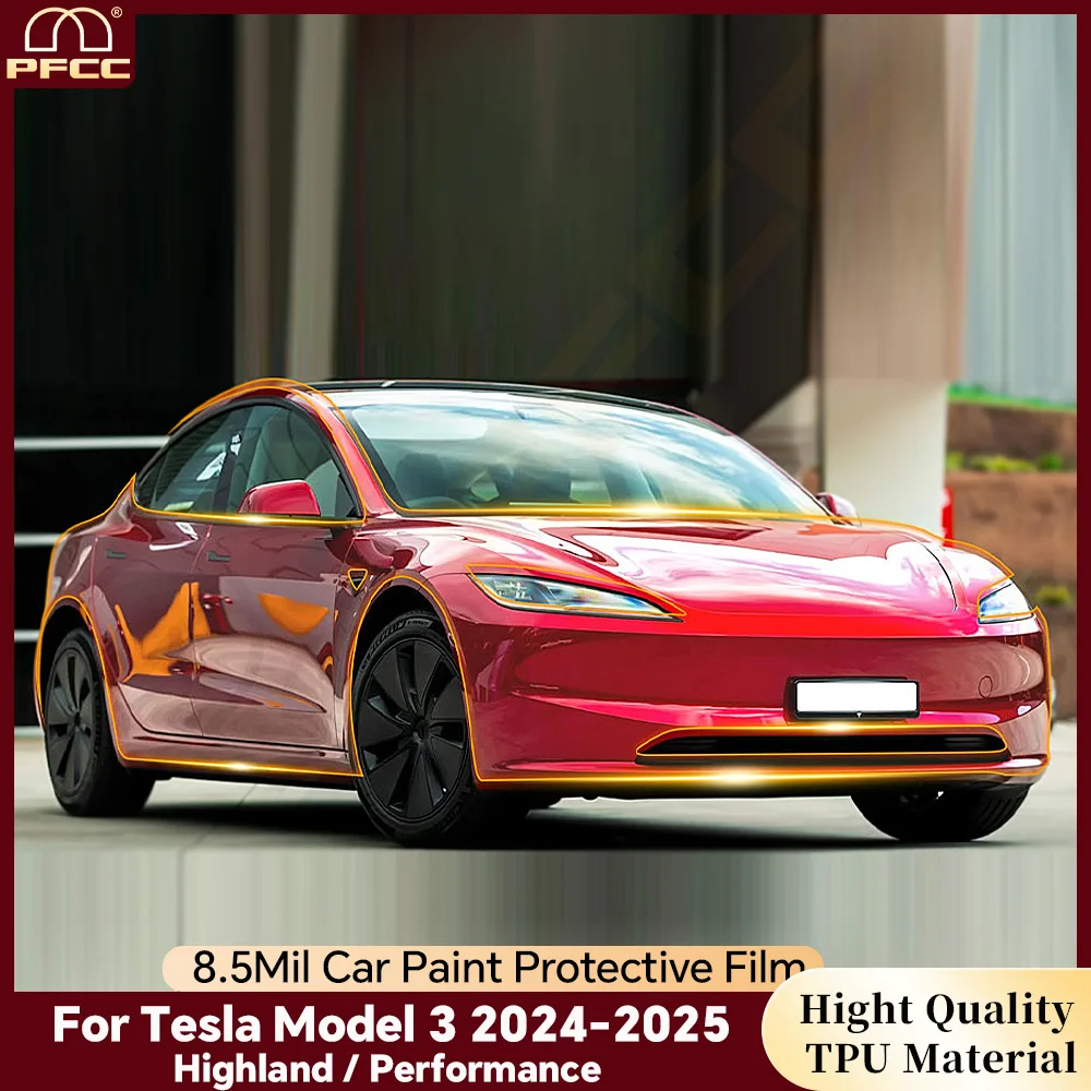 

9Mil TPU Pre-cut Paint Protection Film For Tesla Model 3 2024 2025 Highland/Performance Car Body Anti-Scratch PPF Clear Bra Kit