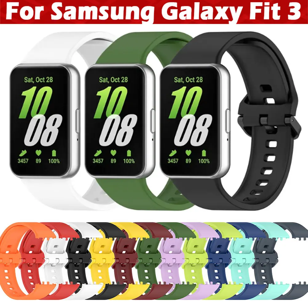 Silicone Strap For Samsung Galaxy Fit 3 Adjustable Sport Elastic Watch Bracelet Watchband For Samsung Galaxy Fit3 Band Accessory