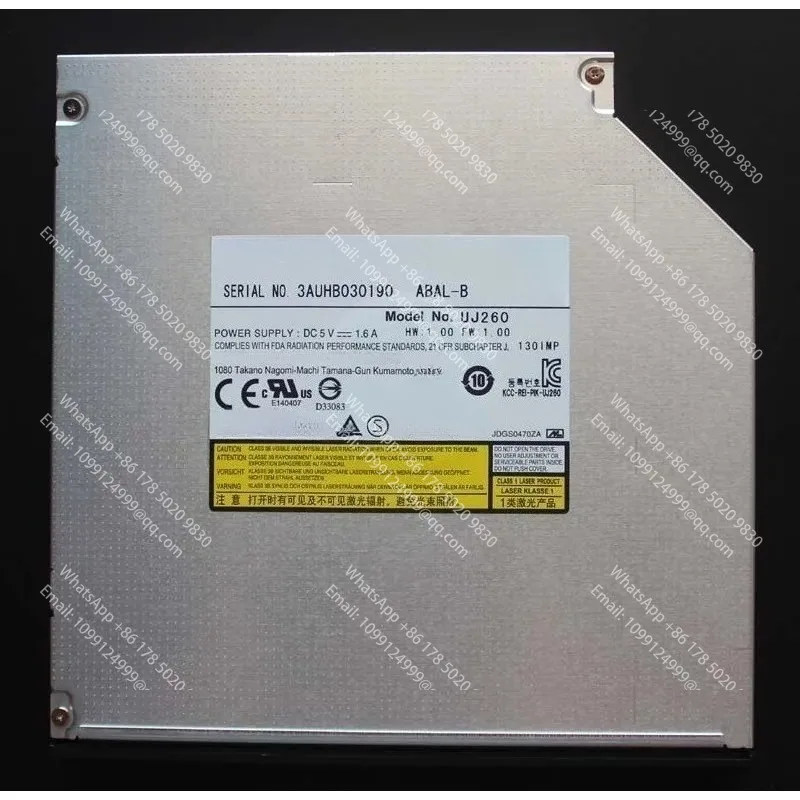Gravador Blu-ray BD-RE UJ260 para Tray SATA de 12.7mm, Unidade de Gravação Blu-ray BD DVD para Laptop
