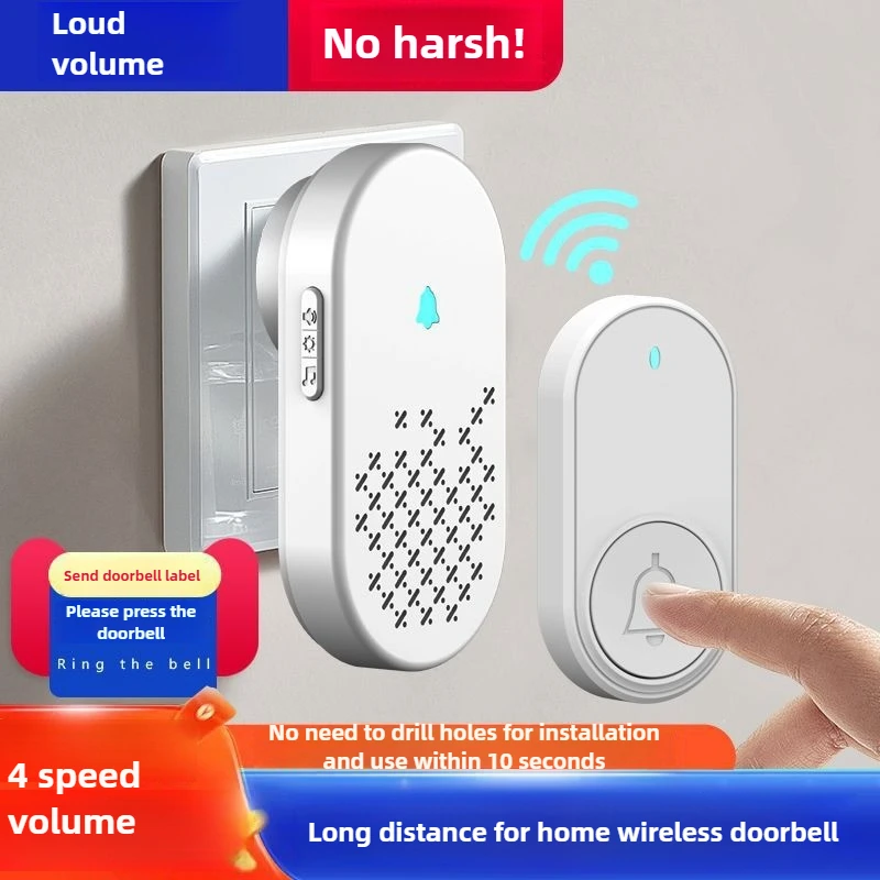 المنزلية اللاسلكية لمسافات طويلة واحد إلى واحد جرس الباب الإلكترونية الذكية التحكم عن بعد المنزل غير موصول حجم المسنين الصافرة #1