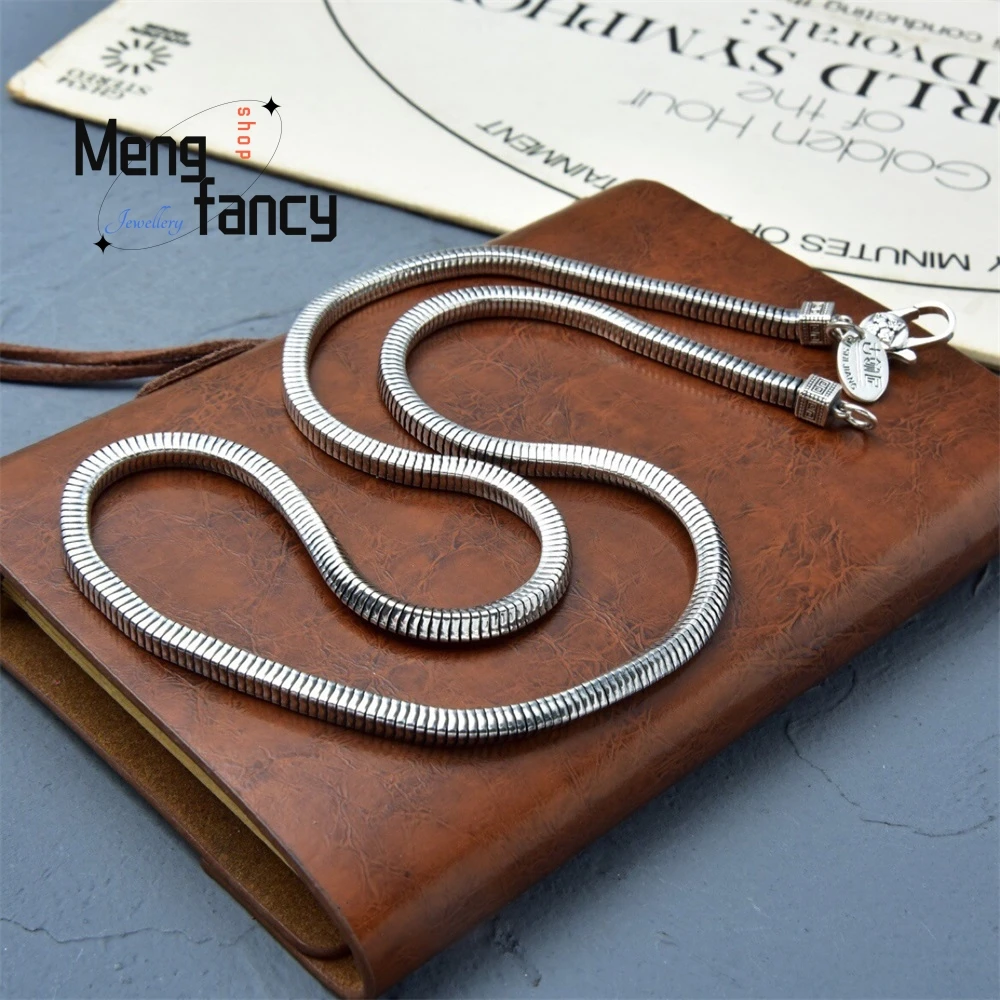 

A Four-Square Snake Chain With A Personalized Vajra Clasp, A 4-Meter-Wide Heavy Industry Fashionable Couple Necklace Exquisite.