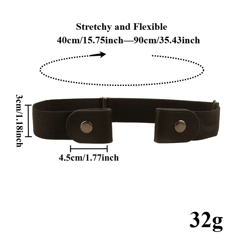 Fashionable Minimalist Convenient Casual Accessory for Trendy Girls Lazy Girl Belt with Hidden Snap Clasp for Jeans Unisex Belt