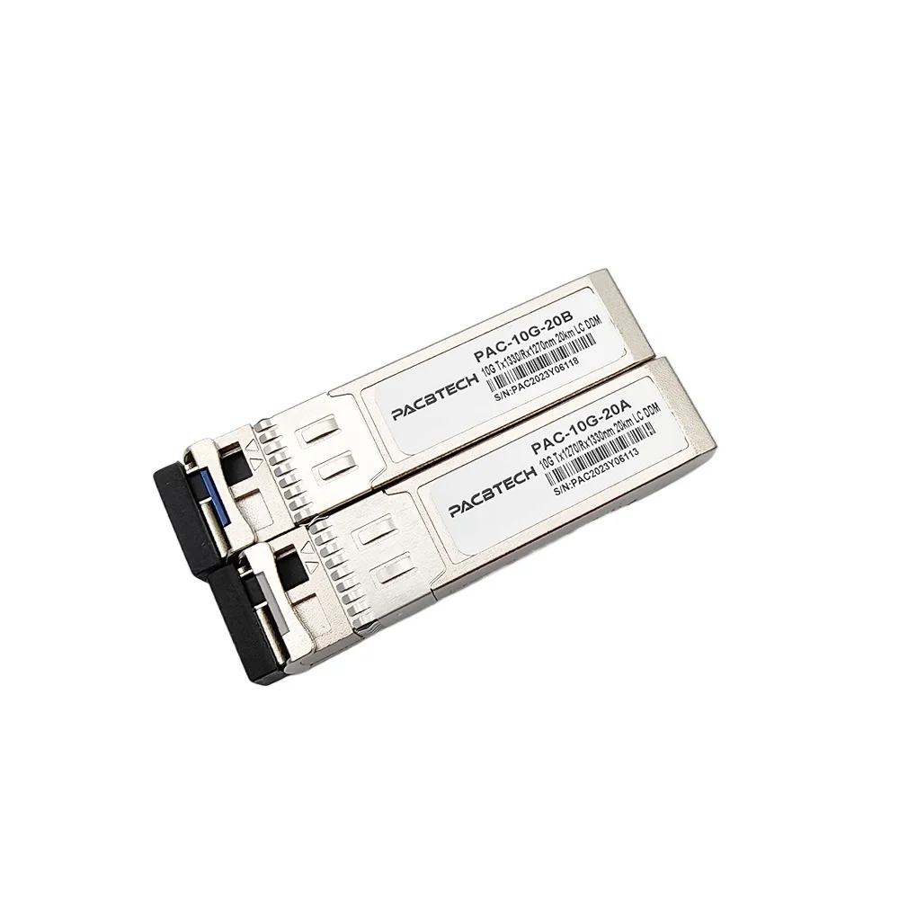 وحدة 10G BIDI SM LC WDM SFP + 1270/1330nm وضع واحد 20 كجم وحدة ألياف بصرية متوافقة مع مفتاح Cisco