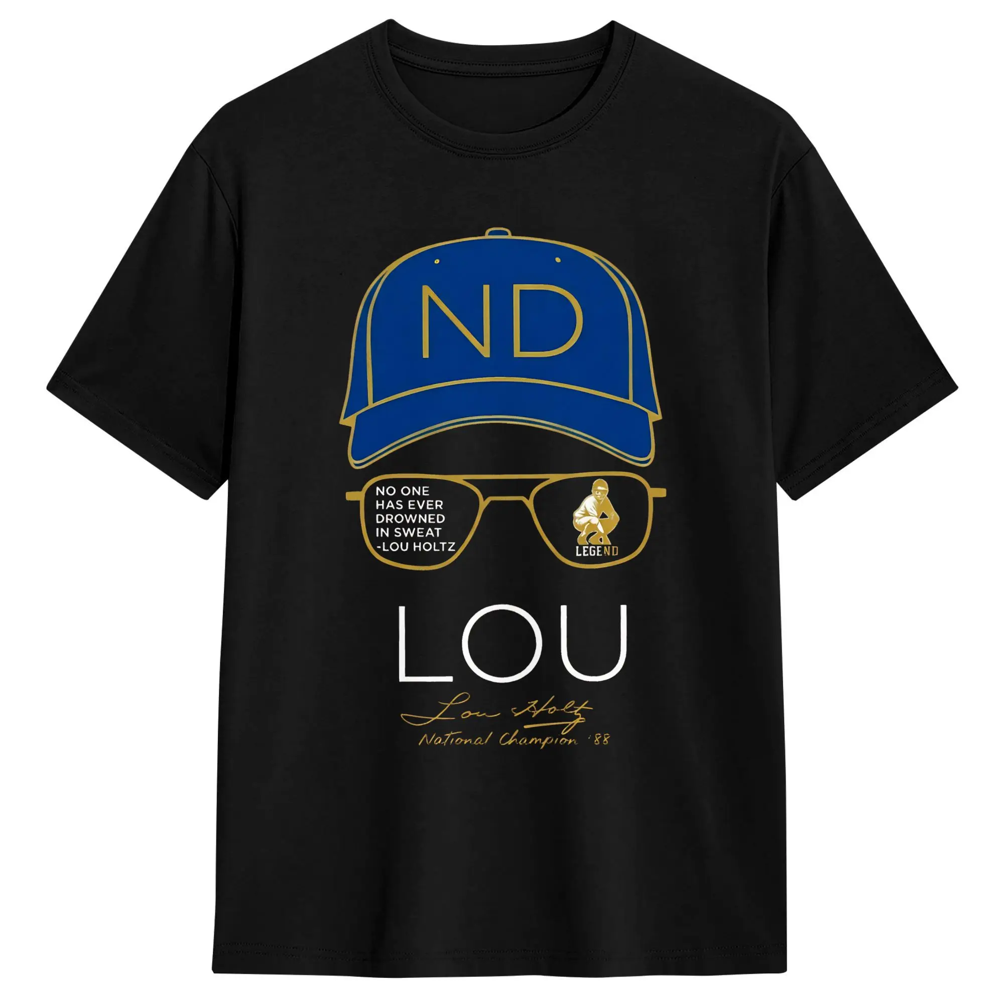 

Lou Holtz ND T-Shirts for Men Funny Cotton Tees Round Neck Short Sleeve T Shirt 4XL 5XL 6XL Clothing