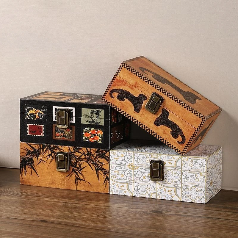 

retro Jewelry Rings Holder Tray Wood Storage Container Finger Rings Stand Box for Dress Tables Cabinets Women Girl Drawer