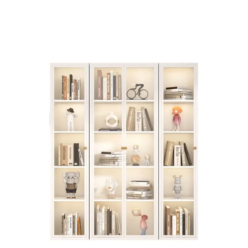 

Wrought iron bookcase, household glass door locker, storage