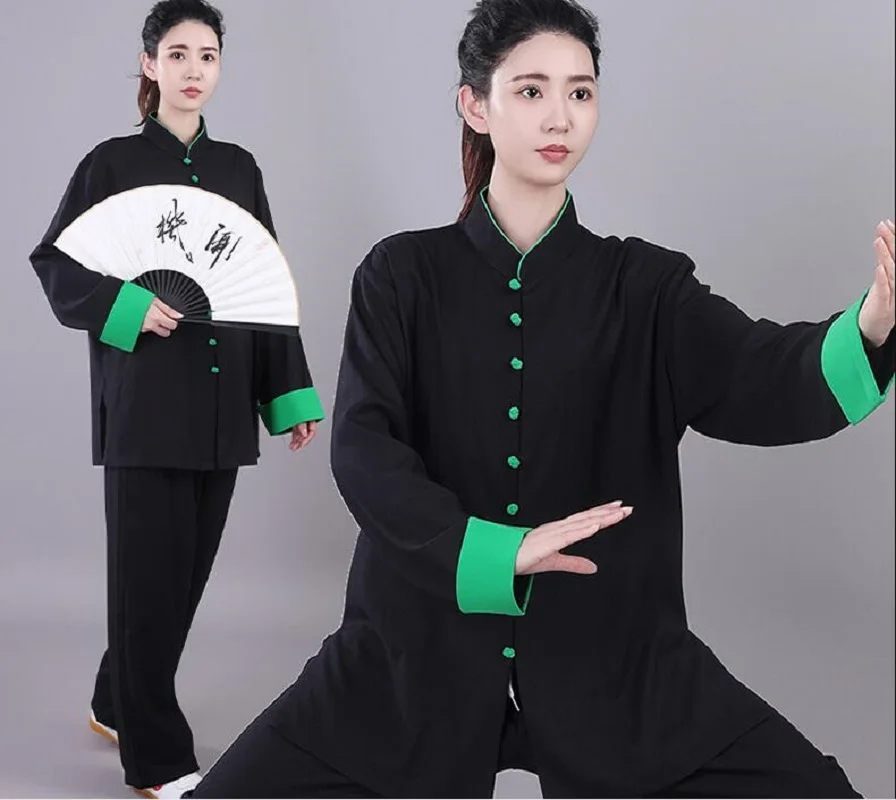 Chinese Style Men Women High Quality Cotton Linen Tai Chi Clothing Spring Autumn Kung Fu Martial Arts Sport Suit Jacket Pant Set