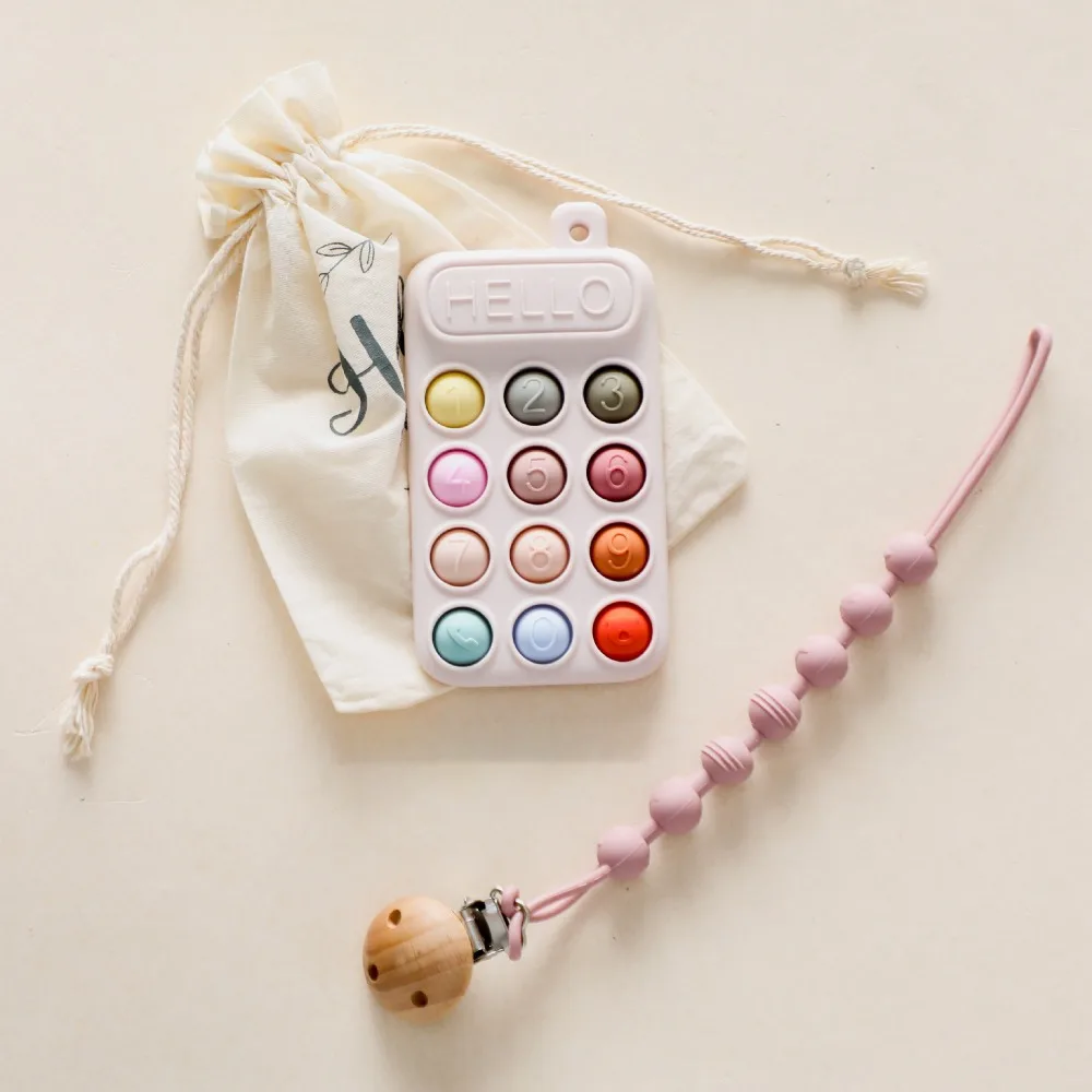 

New Cartoon Phone Style Teether Toy Silicone Simulation Sleeping Pacifier BPA Free Gum Protection Soothing Teether Gifts