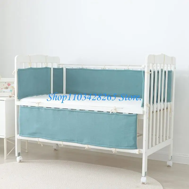 1 set ademend katoenen wiegbumperbeschermer beschermende vulling voor babybedveiligheid G2TE