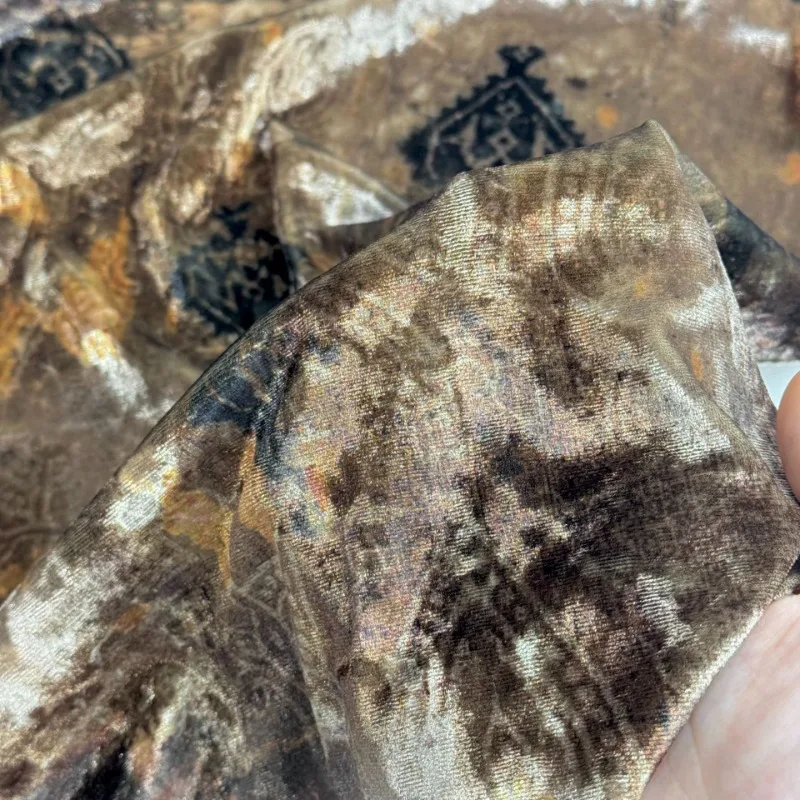 

New Chinese Style Multi-Color Velvet Printed Stretch Diamond Velvet Wabi-Sabi Autumn Winter Spring Subtle Texture Dress Fabric